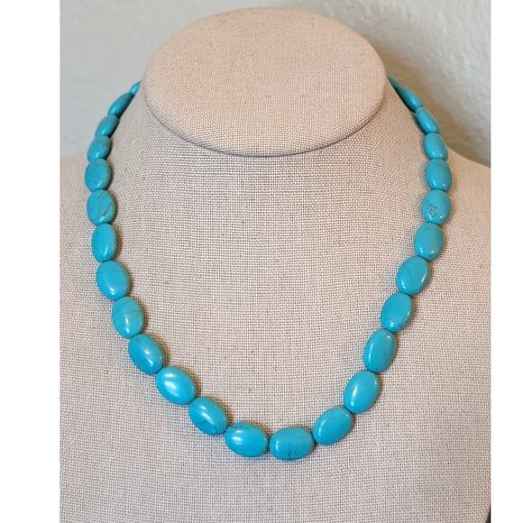 Unknown Jewelry - Turquoise Color Howlite Bead Choker Necklace